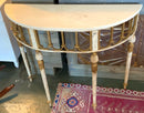Vintage French Style Demilune Foyer Table With Marble Top