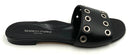 MARION PARKE Black Leather Silver Grommet Cora Slide Sandals 8.5