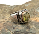 Sterling & Peridot Ring w/18kt Gold Accents