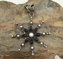 Sterling, Onyx & Pearl Pendant