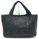 FALOR Black Woven Leather E/W Bag