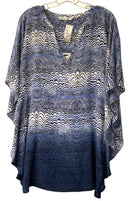 TRINA TURK Blue/White Wavy Stripe Batwing Top w/Cami 2 PC