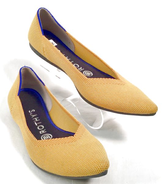 ROTHY'S Yellow Knit The Point Flats 7.5