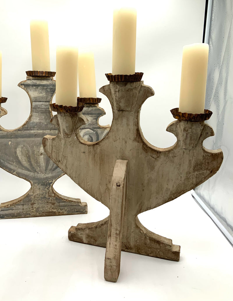 Pair of Antique Italian Stage Candelabras