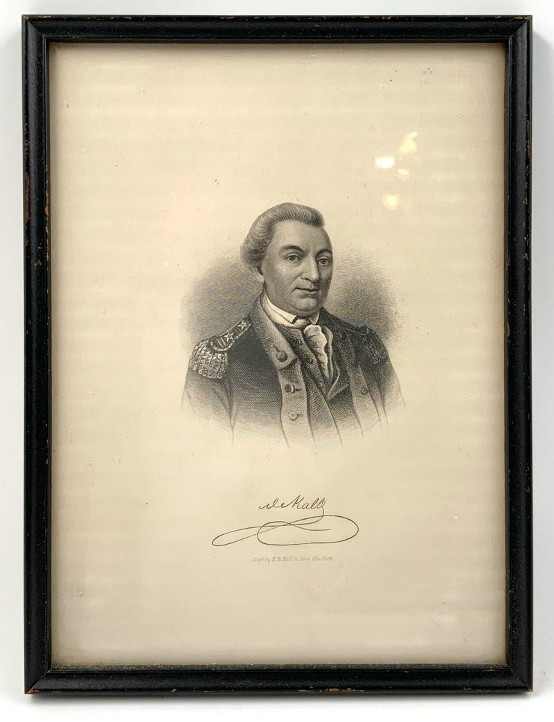 Antique Etching of Major General Baron Johann de Kalb