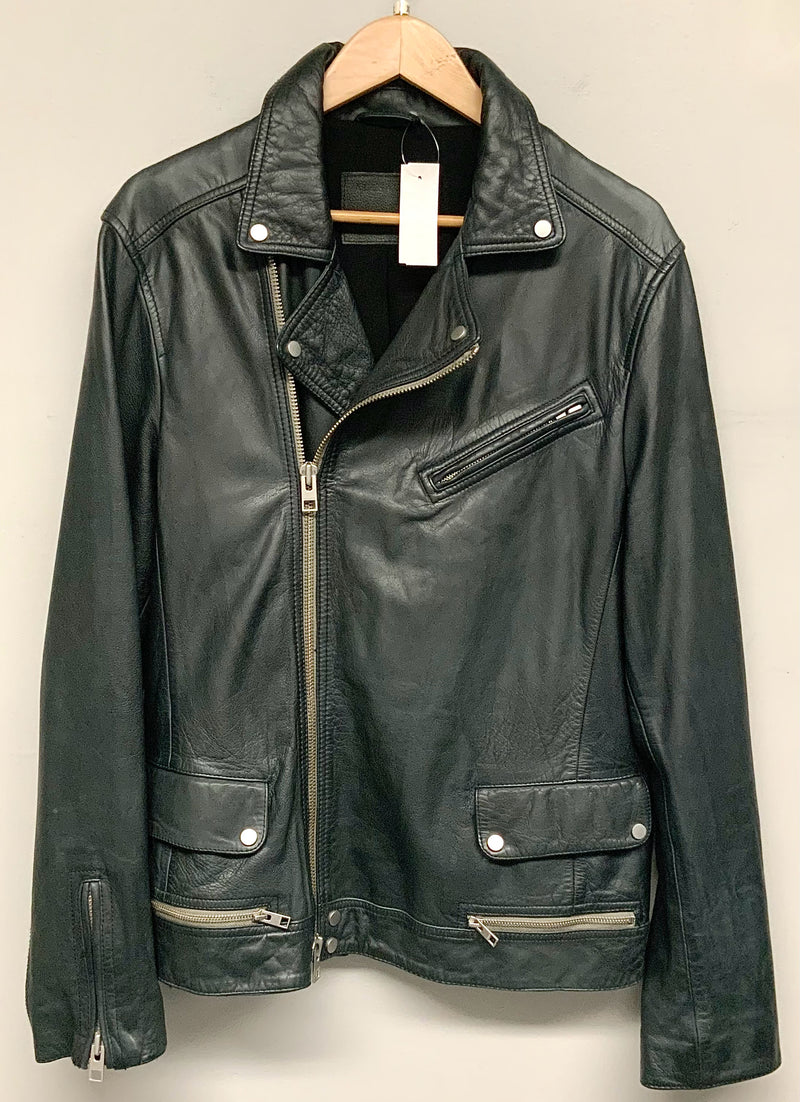 ALL SAINTS Slate Leather Moto Jacket