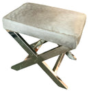 Julianne Taylor Gray Fur & Chrome Bench