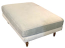 Large Blue Upholstered Ottoman