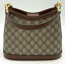 GUCCI GG Ophedia Brown Leather Trim Two Strap Bucket Bag