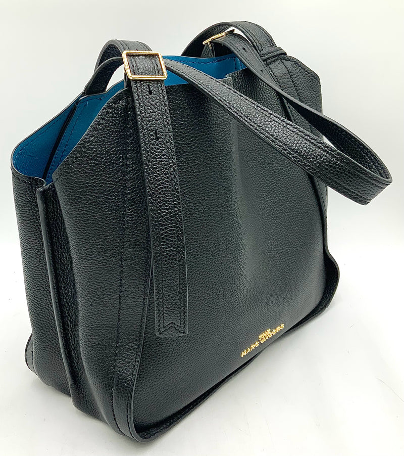 MARC JACOBS Black Leather Blue Interior Director Tote