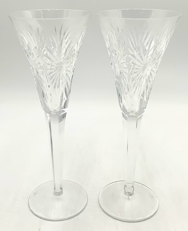 Pair of Waterford Millennium "Health" Toasting Flutes