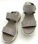GIANNI BINI Grey Lea w/Rhinestone Straps  Platform Sandals 8