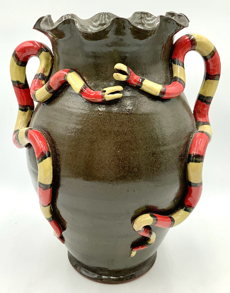 Marvin Bailey Handmade Pottery Snake Vase