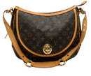 LOUIS VUITTON Monogram Canvas Leather Trim Turnlock Flap Shoulder Bag