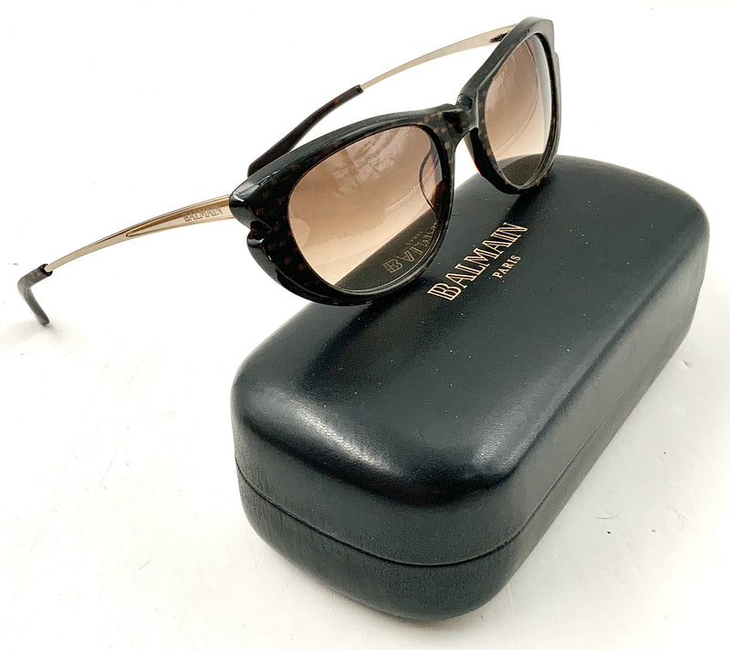 Balmain Brown Black Modified Cat Eye Sunglasses