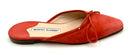 MANOLO BLAHNIK Red Suede w/Bow Accent "Ballerimu" Slides 37