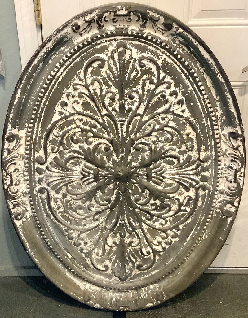 Oval Galvanized Metal Medallion