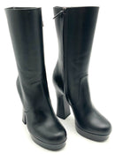 MICHAEL KORS Collection Black Leather Emmy Platform Boots 37.5