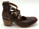 FREEBIRD Brown Leather Silver Studded Buckle Felicity Boots 8