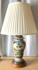 Handpainted Italian Pottery Urn Lamp