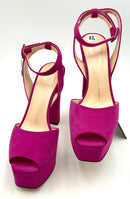 SEBASTION Purple Patent Leather Liscia Stiletto Bow Pumps 39