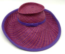 JASMIN ZORLU Original Purple Orange Woven Straw Sculptural Sun Hat