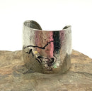 Hammered Sterling Horse Motif Wide Cuff Bracelet
