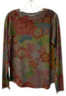 NALLY & MILLIE Brick/Green/Blue Floral L/S Sweater