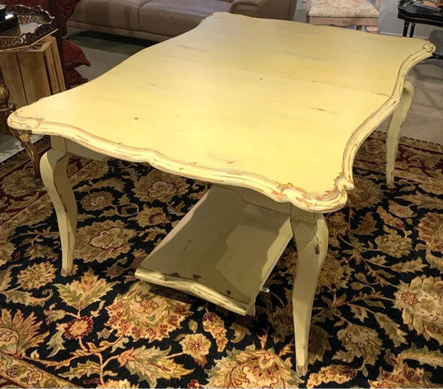 French Style Dining Table with Distressed Painted Finish