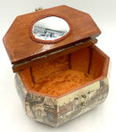 ANTON PIECK Vintage Decoupage Dutch Town Scene Octagonal Wood Lucite Handle Bag