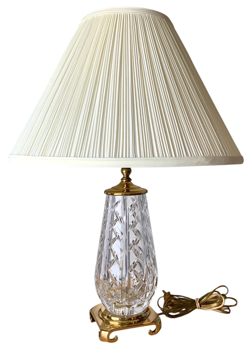 Waterford Crystal Lamp with Brass Base