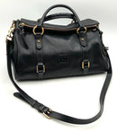 Dooney & Bourke Black Leather "Florentine" Satchel w/Detachable Shoulder Strap