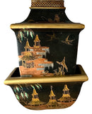 Vintage Italian Tole Black Metal Lavabo