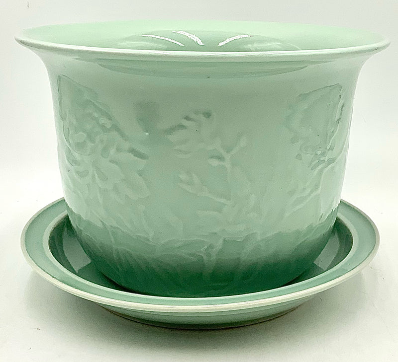 Chinese Celadon Planter with Saucer
