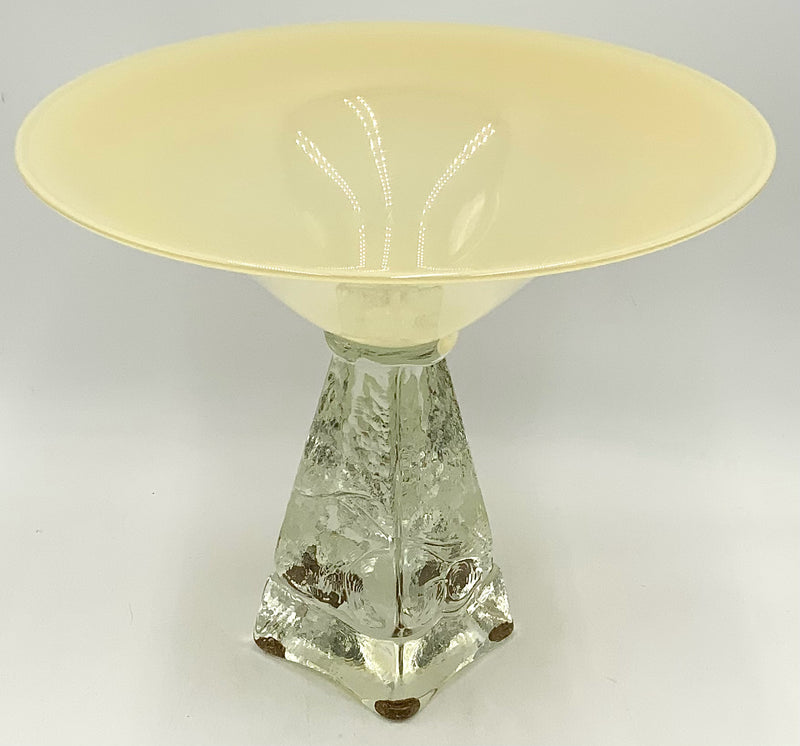 Signed Willsea O'Brien Art Glass Compote