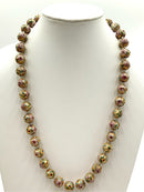 Gold Plated Metal & Cloisonne Bead Necklace