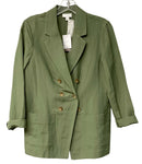 J JILL Green Linen Blend Blazer