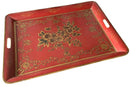 Antique Red Metal Tole Tray
