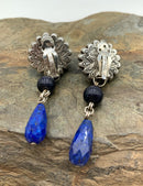 Stephen Dweck Sterling, Lapis & Blue Goldstone Clip On Earrings