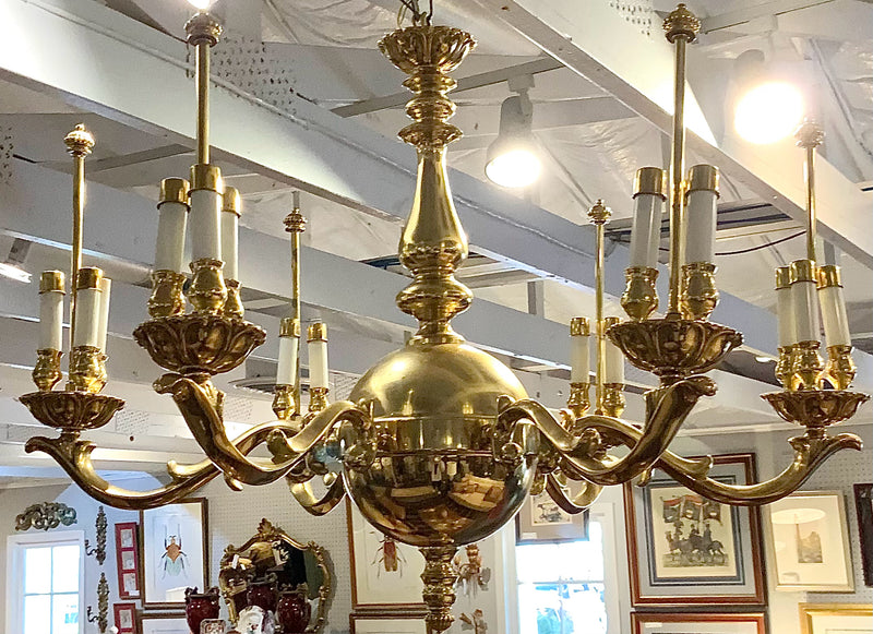 Vintage Brass Chandelier AS-IS