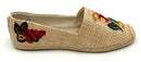 TORY BURCH Natural Woven Raffia Floral Embroidered Espadrille Flats 9