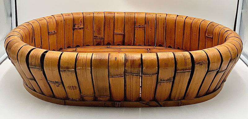 Oval Bamboo Basket Bowl