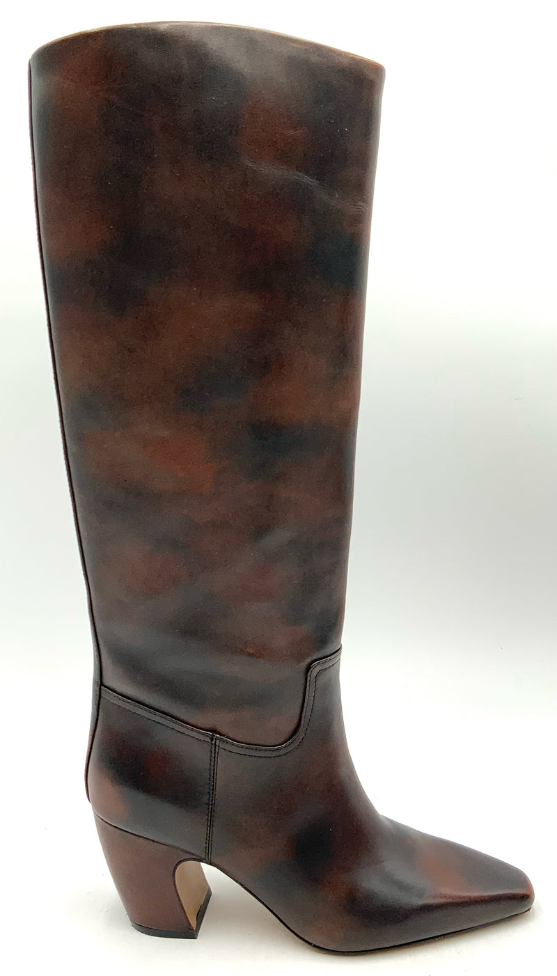 VINCE CAMUTO Black/Brown Lea "Cristen" Knee-High Boots 8