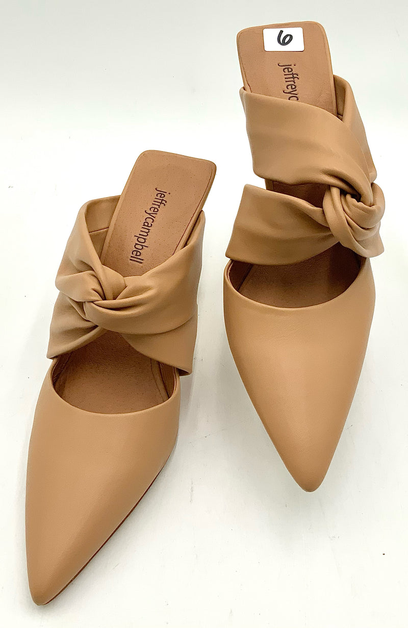 JEFFREY CAMPBELL Camel Knot Front Pointed Mules 6