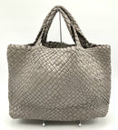 FALOR Grey Woven Leather Tote Bag AS IS