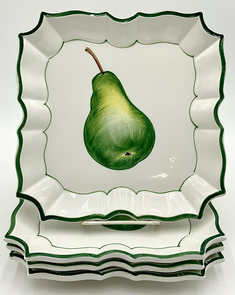 Set/4 Vietri Ceramic Pear Plates