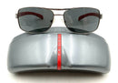 PRADA Silver Grey Lense w/Red Stems Aviator Men's Sunglasses SPS 50L