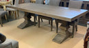Gray Wood Trestle Dining Table