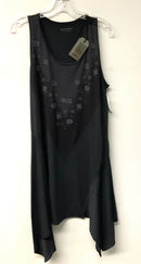 ALL SAINTS Dark Night Blue Floral "Tany" Shark Tooth Hem S/L Dress