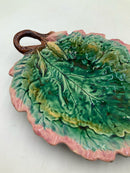 Etruscan Majolica Begonia Leaf Dish
